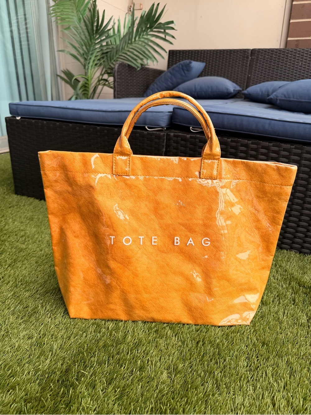 Oversized Orange Tote Bag | Beach Bag Travel Carryall Shopper